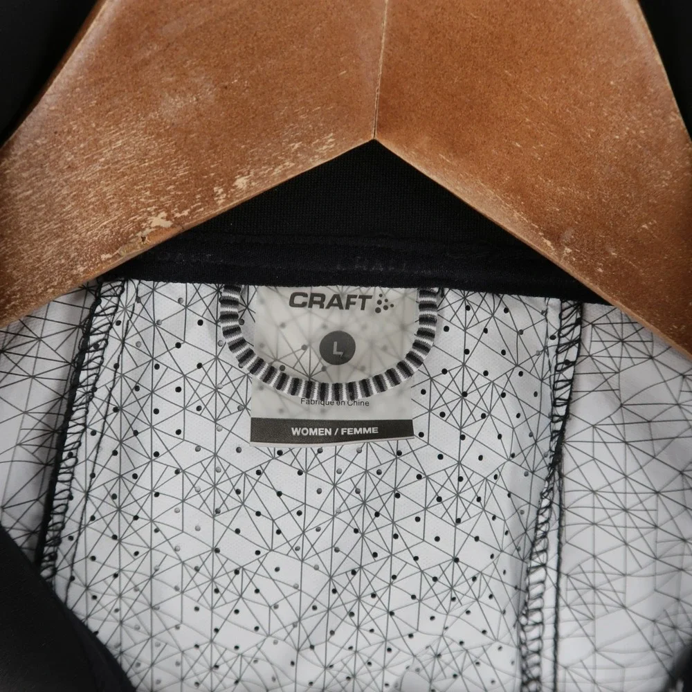 Craft Pro Glow In The Dark Lumen Jacket Womens L Black Reflective Print Running - Picture 8 of 9